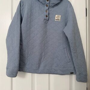 Road America Quilted Pull-Over Hoodie in Dusty Blue - Size large